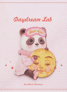 白日梦实验室｜原创插画熊猫软萌装胸针饰针少女心创意生日礼物