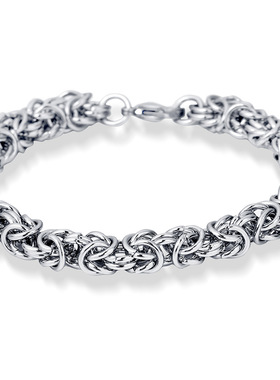 欧美新款钛钢手链不锈钢麻花简约编织男士 手链霸气个性复古