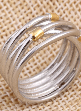 韩版几何铸造朋克钛钢戒指简约个性时尚男女通用戒指饰品厂家