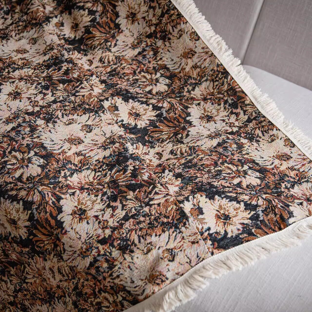 복고풍 유럽의 가벼운 고급 유화 스타일 목가적 인 자카드 모조 고양이 스크래치 123 모듈 식 소파 전체 커버 커버 천 술 거친 천