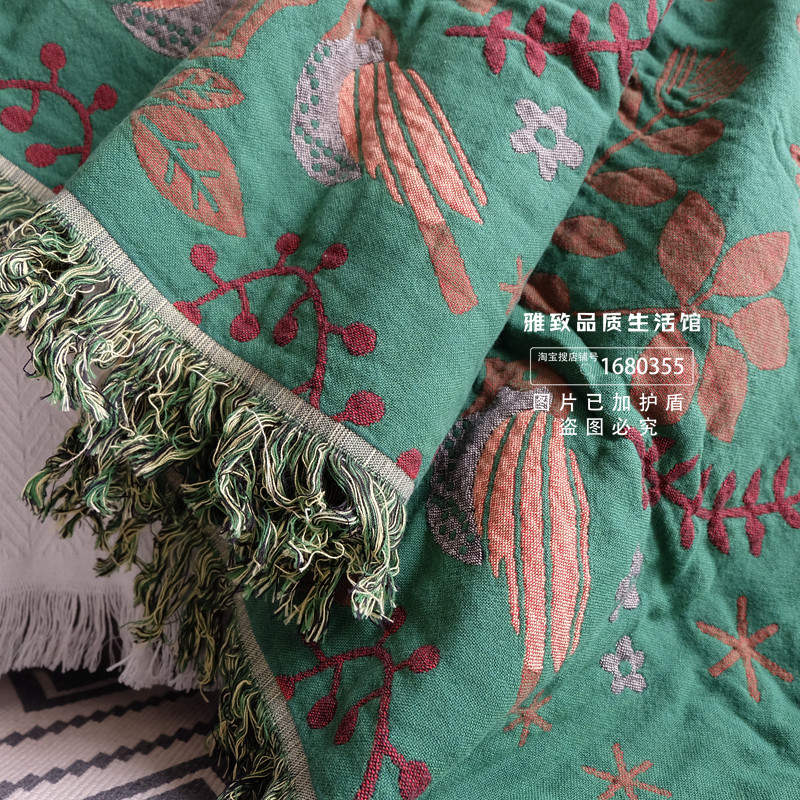 영국 목가적 인 국가 순면 4 겹 거즈 술 수건 담요 모든 항목을 포함하는 소파 더블 페이스 타올 커버 침대 담요