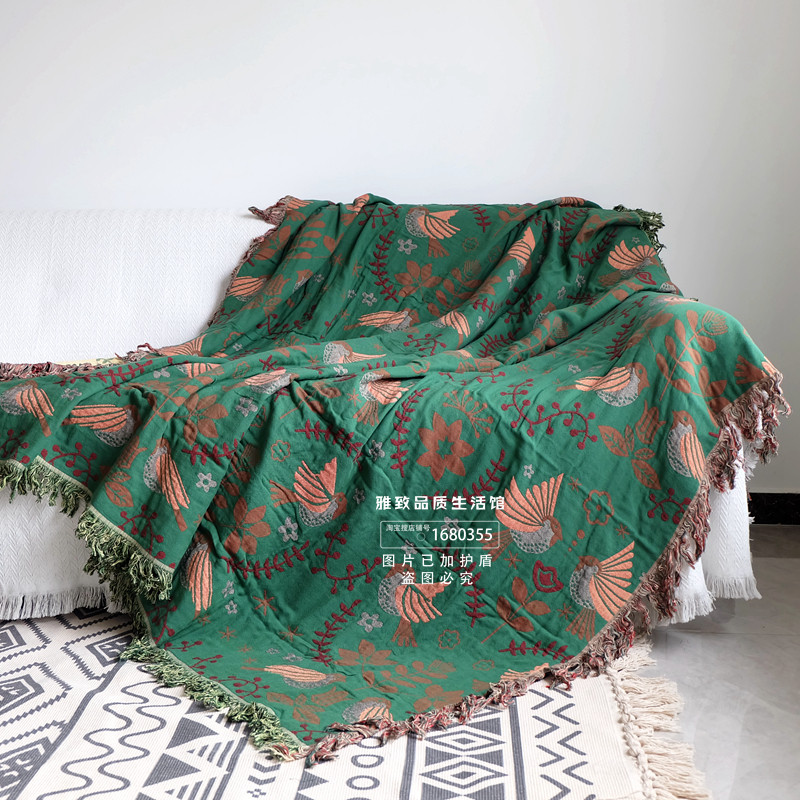 영국 목가적 인 국가 순면 4 겹 거즈 술 수건 담요 모든 항목을 포함하는 소파 더블 페이스 타올 커버 침대 담요