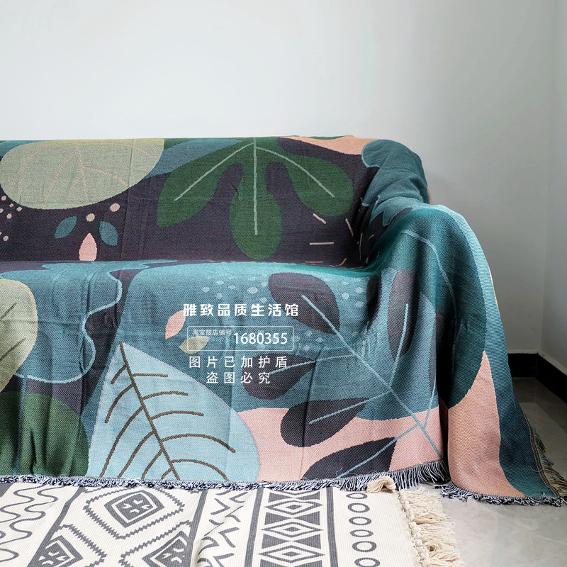 북유럽 인 추상 면화와 린넨 목가적 인 소파 커버 장식 모직 커버 천으로 짠 스레드 담요 태피스트리 침대 끝 커버 담요