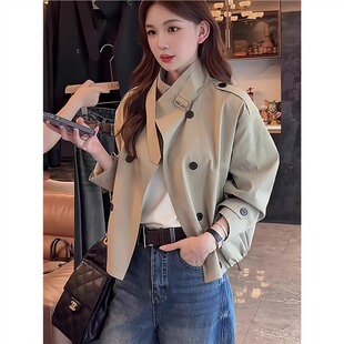 高级感薄款短款风衣外套女款春季2026新款爆款小个子时尚休闲上衣
