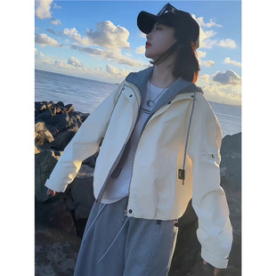 假两件薄款短款棒球服外套女款春2026新款爆款韩系小个子休闲夹克