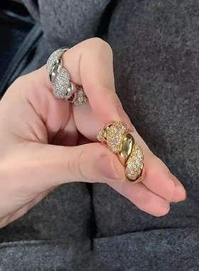 WEARRING 2026新款欧美复古夸张麻花指环女小众设计感高级感戒指
