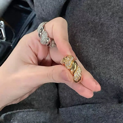 WEARRING 2026新款欧美复古夸张麻花指环女小众设计感高级感戒指