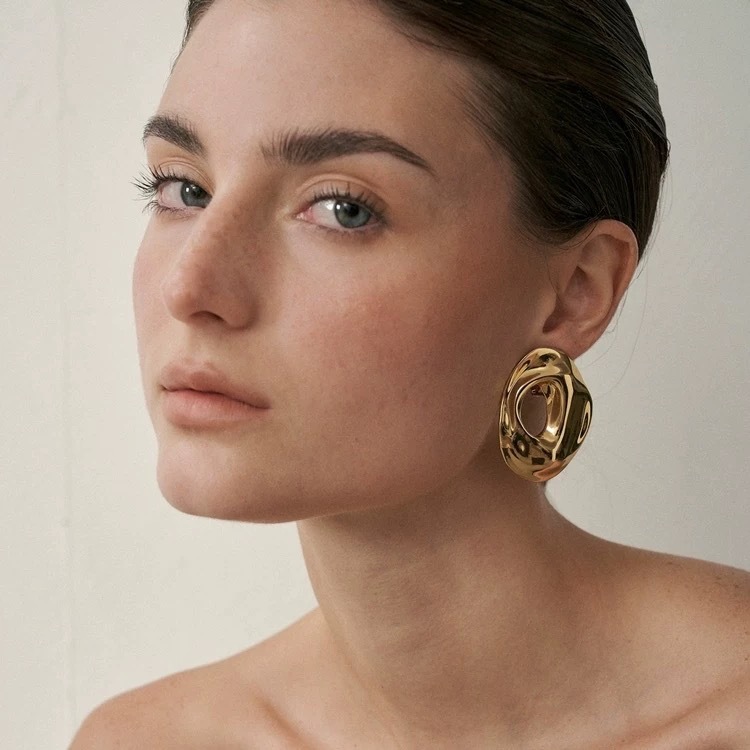 简约耳钉小众设计S925银针珐琅