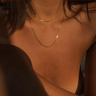 Wearring韩国网红简约细项链女s925欧美时尚 气质叠带锁骨链choker