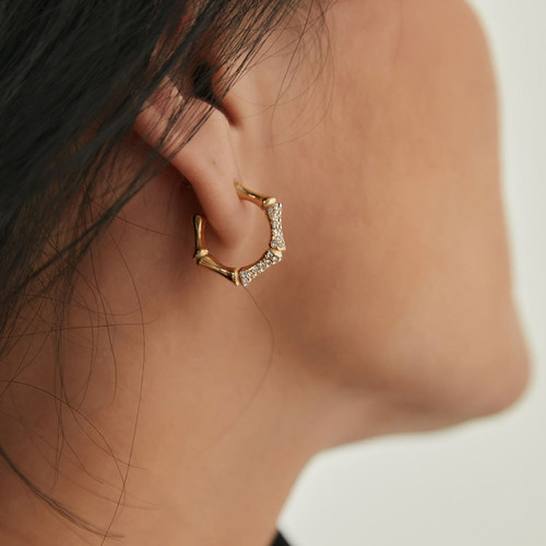 WEARRING五边形竹节耳环