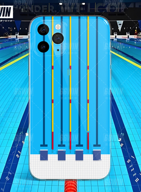 原创设计清凉游泳池手机壳适用iPhone16Promax蓝色泳池苹果15/14/13个性小众运动12/11/xs全包软壳安卓多机型