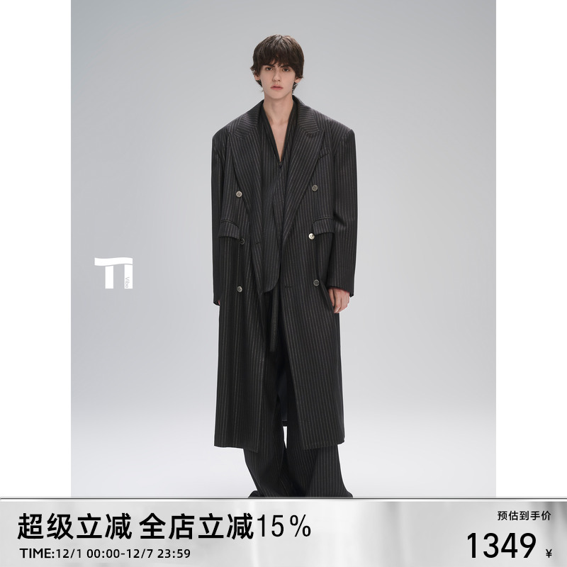 启世录TIWILLTANG“冥烛照渊”经纬谧境廓然有律漫奢絮语条纹大衣