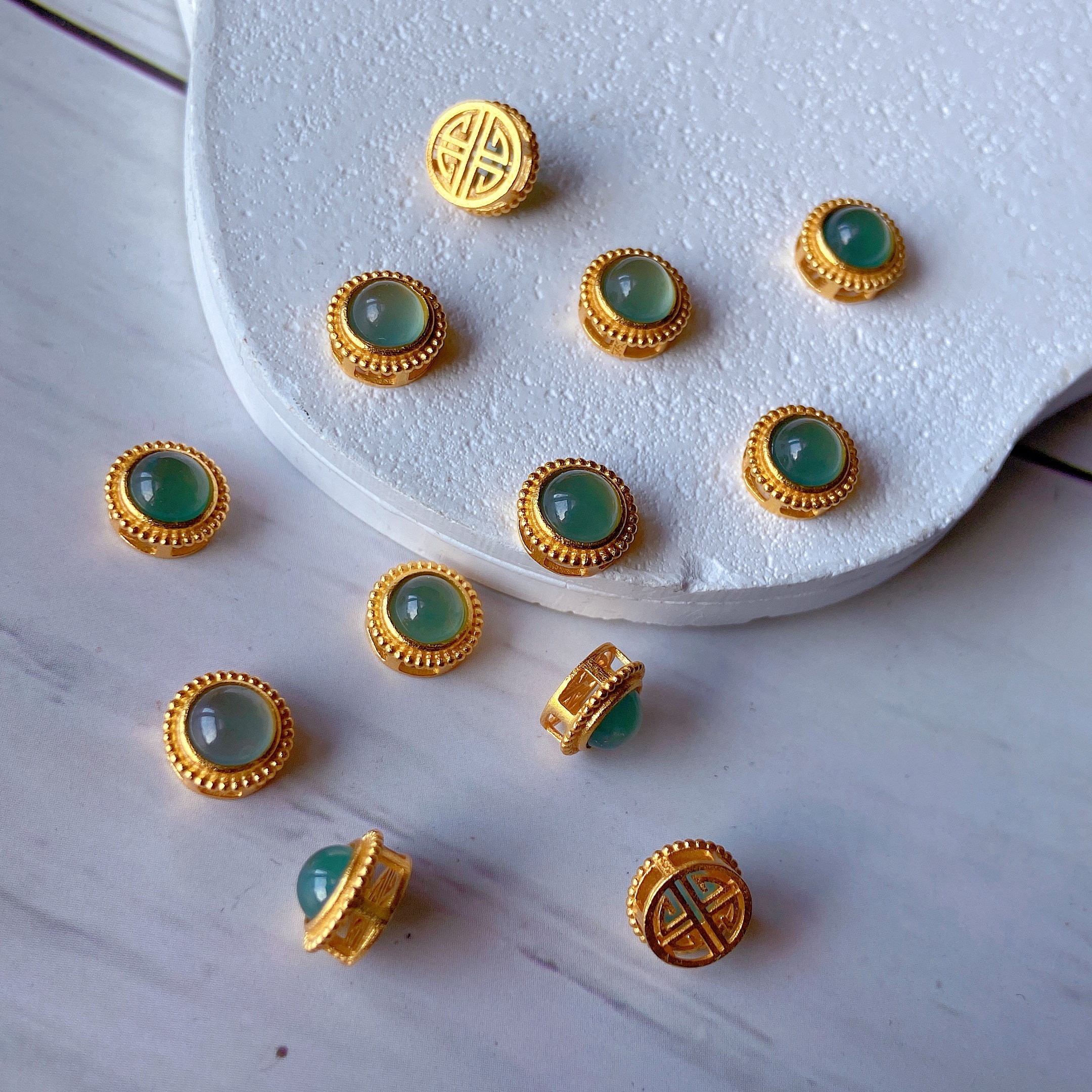 镶嵌配饰手串纯银diy三颗石