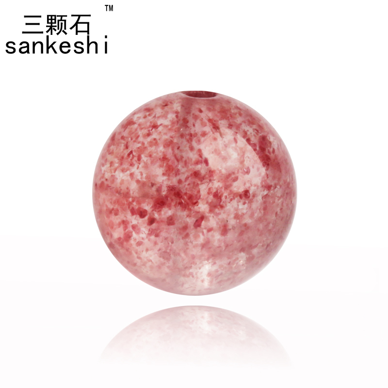 diy天然草莓晶半成品散珠