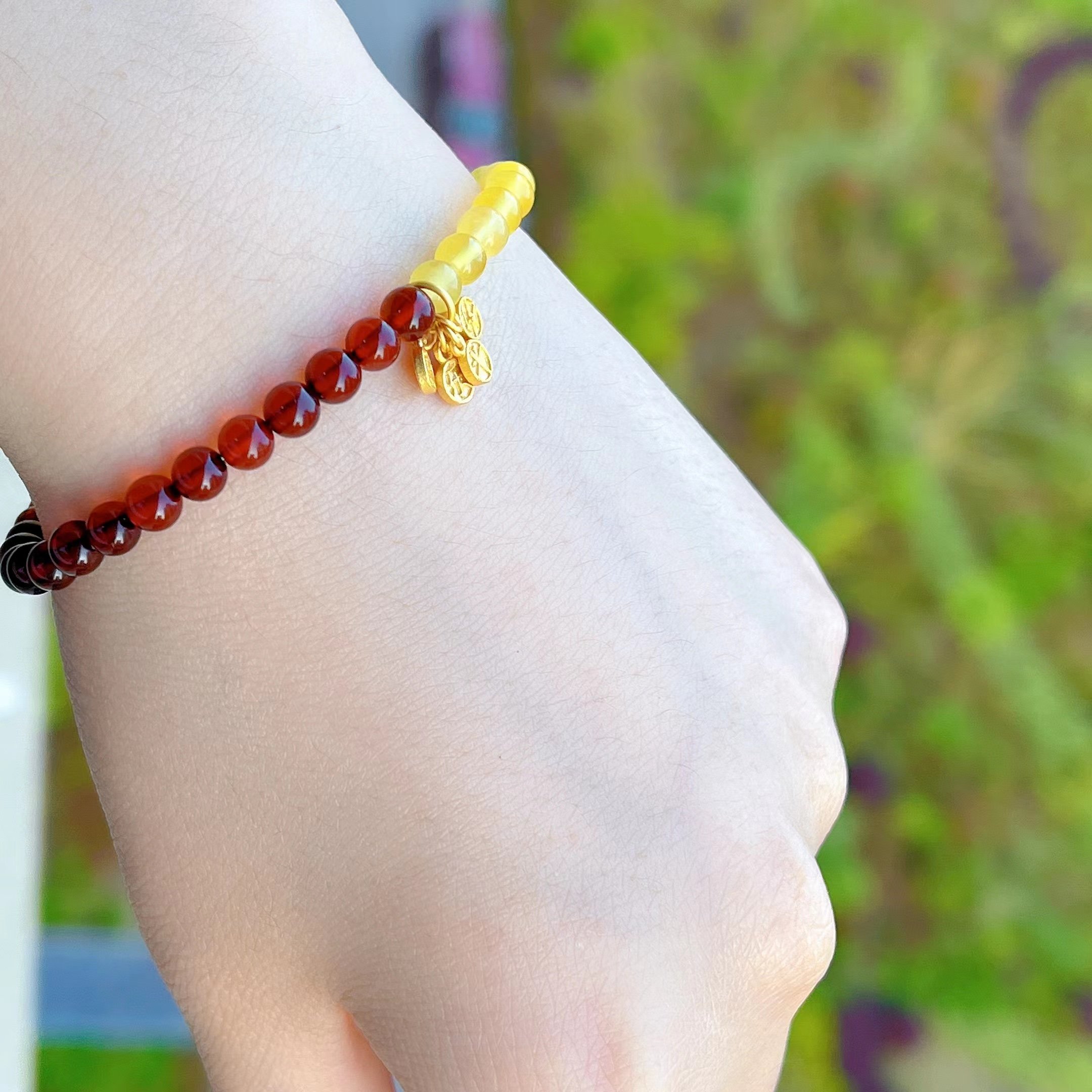 全新天然水晶蜜蜡琥珀圆珠diy手链项链散珠4mm全净体手工饰品配珠