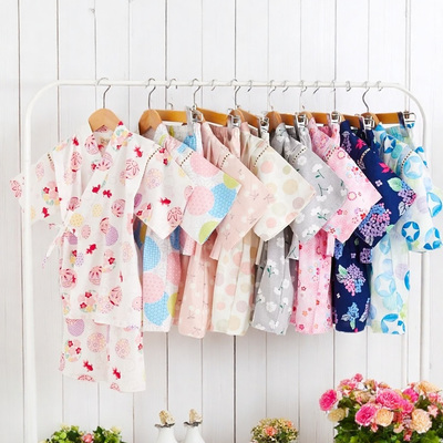 纯棉日系女童甚平和服浴衣套装