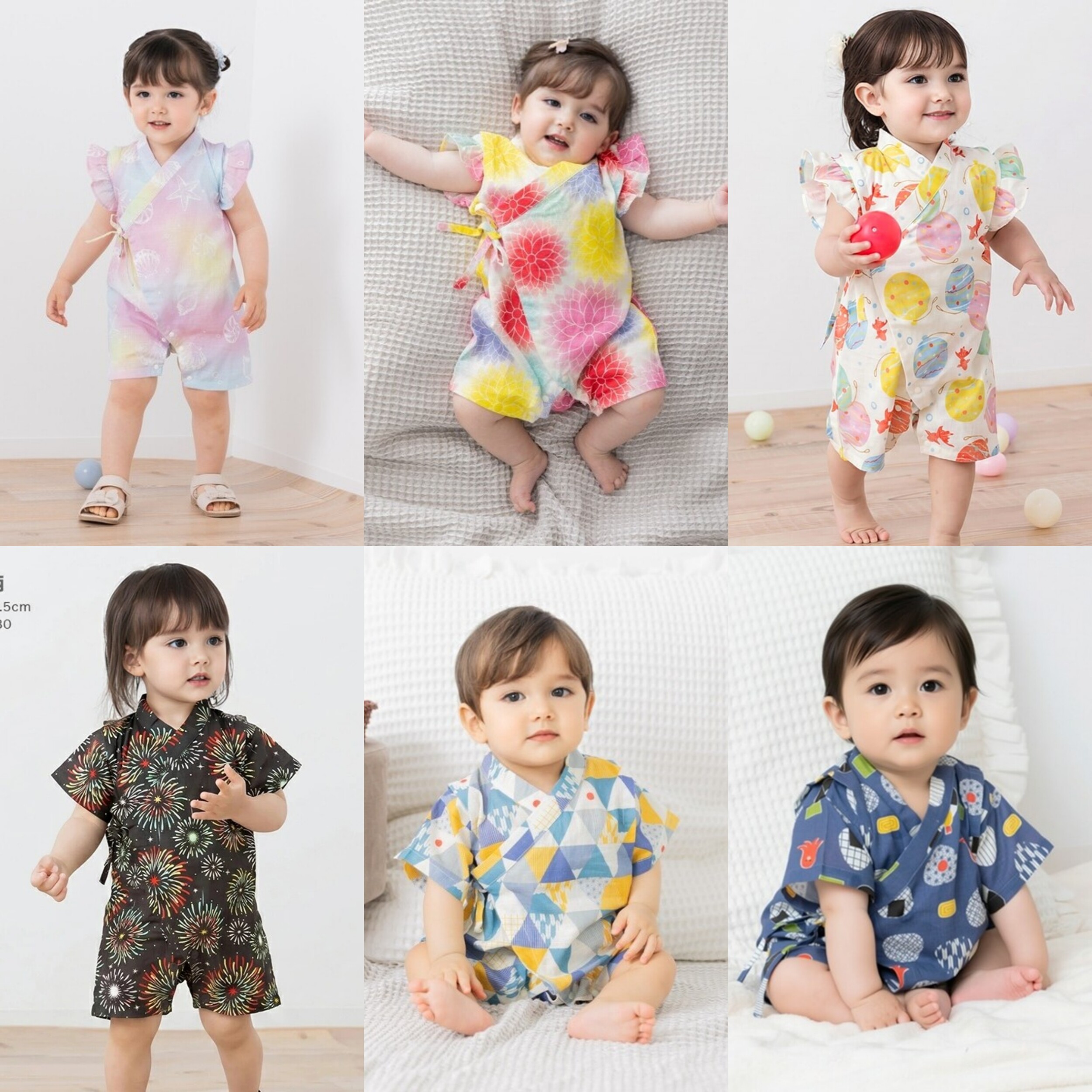 日系和风婴儿连体衣夏短袖宝宝爬服纯棉哈衣男女童甚平和服浴衣
