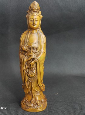 阿根廷绿檀观音风水木雕工艺品
