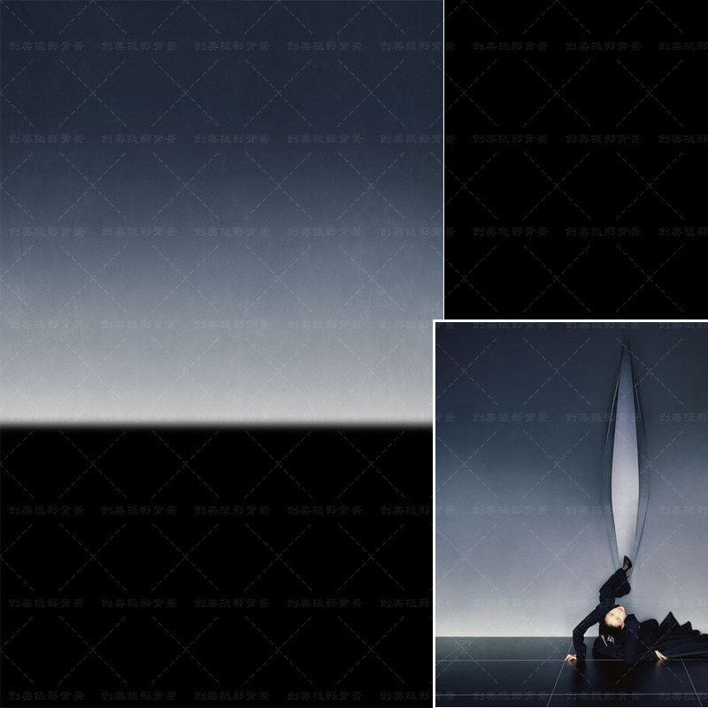 创意灰色渐变背景布影楼婚纱写真摄影背景纸工作室商拍黑灰背景