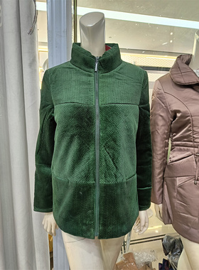 依美中老年人女装冬季条绒棉服加棉保暖棉衣妈妈装休闲袄17108