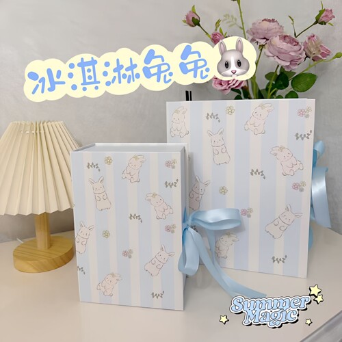 兔兔书型盒可爱ins风礼物包装盒