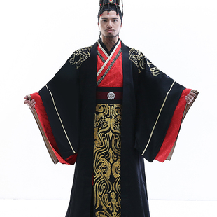 秦朝汉朝魏晋宽袖刺绣汉武大帝秦始皇大臣男士汉服古装服装