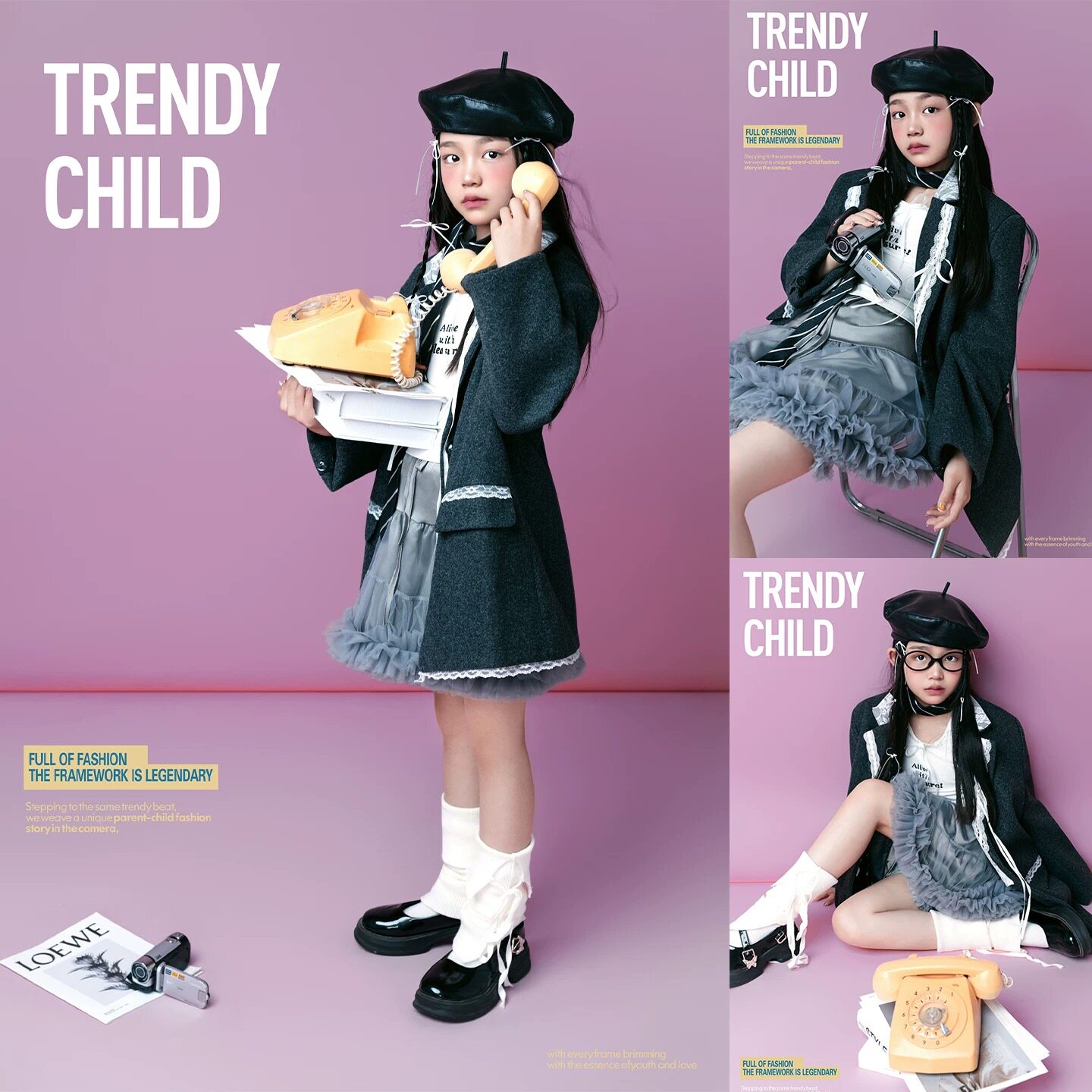 儿童摄影服装潮童T台走秀杂志风主题拍照衣服影楼写真照表演服