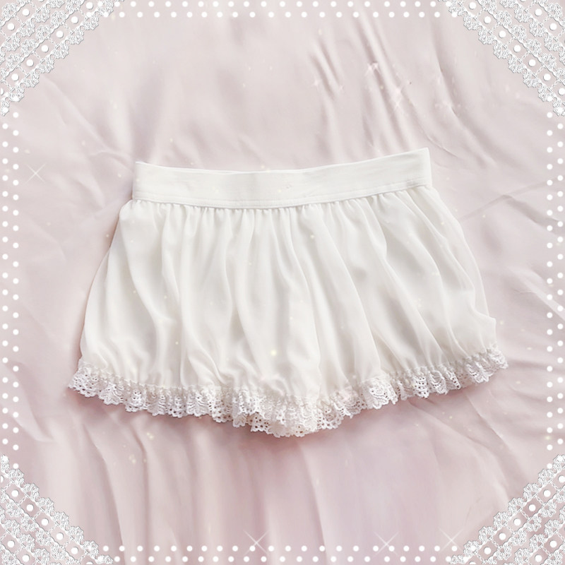 lolita南瓜裤 双层蕾丝莫代尔可爱少女萝莉打底灯笼裤 可外穿cos