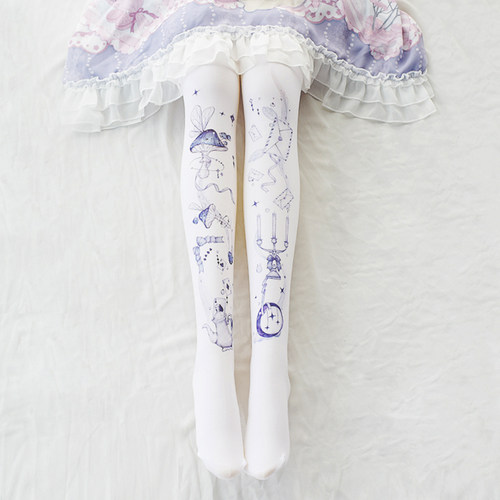 lolita连裤袜印花洛丽塔丝袜