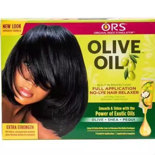 hair oil relaxer kit 美国橄榄油松弛直发膏 ORS normal olive