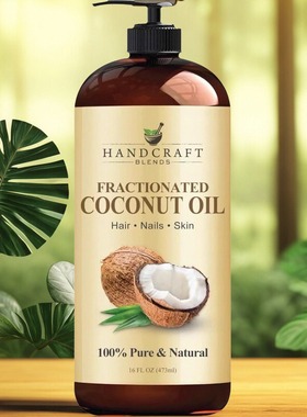 美国直邮Handcraft有机手工椰子油头发生长 护肤护发 精华油