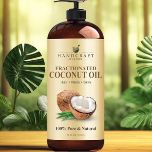 美国直邮Handcraft有机手工椰子油头发生长 护肤护发 精华油