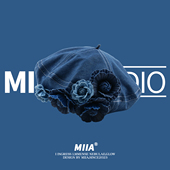 设计师款 撞色牛仔蓝色山茶花时髦贝雷帽子女气质小众画家帽蓓蕾帽