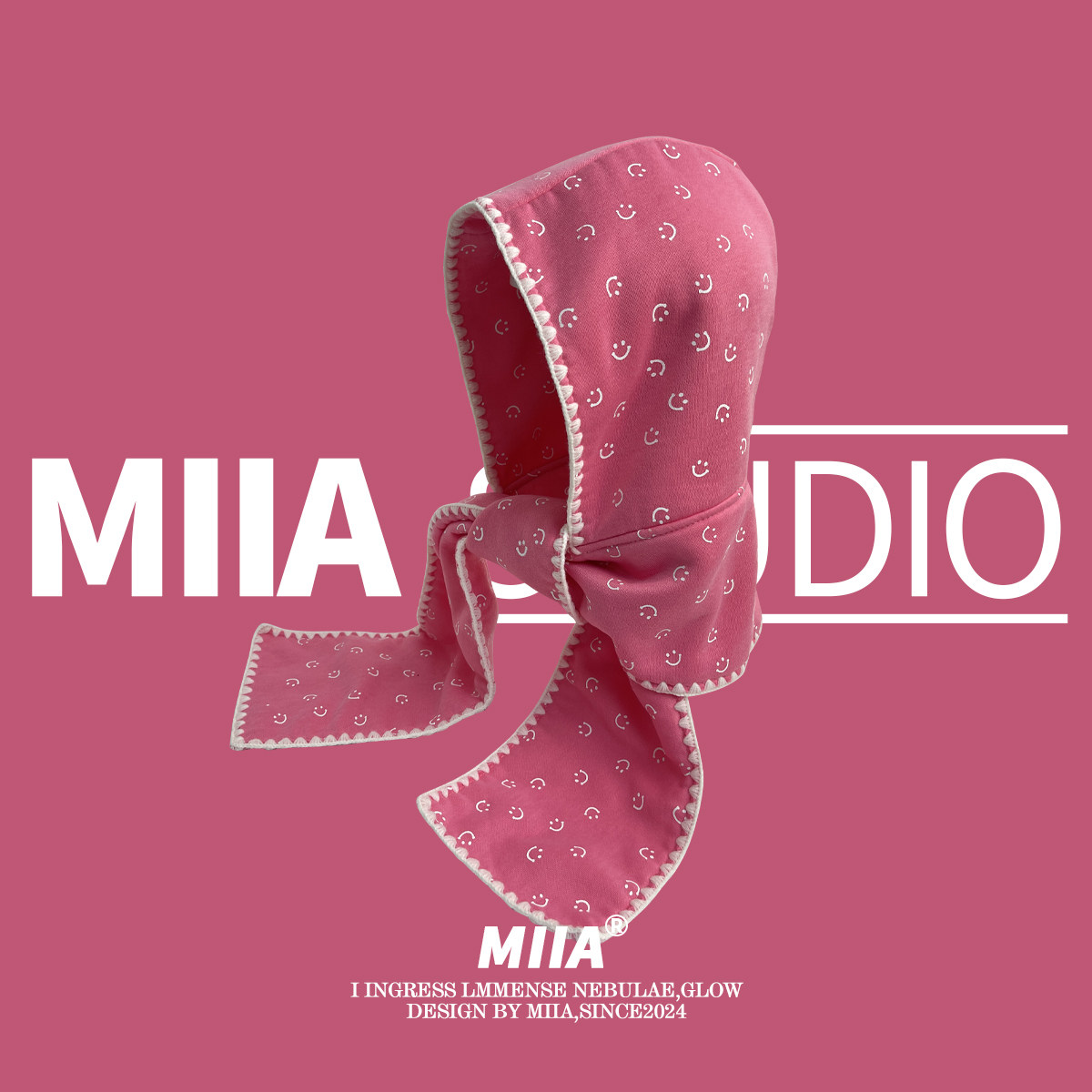 韩版笑脸印花设计连帽头巾小众保暖秋冬百搭护耳护脖显脸小ins风,服饰配件/皮带/帽子/围巾,帽子,淘宝优惠券,粉丝福利购,淘宝优惠卷