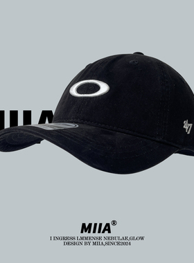 47复古水洗刺绣棒球帽夏季百搭时尚显脸小鸭舌帽遮阳防晒男女同款