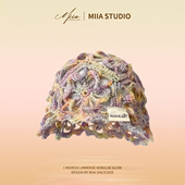 层次晕染设计师小众手工钩针花朵镂空针织渔夫帽子女包头帽套头帽