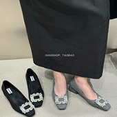 高跟鞋 wins 秋冬方头水钻浅口粗跟内加绒小单鞋 棉鞋 shoes韩版 新款