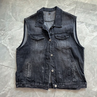 欧洲站品质女装欧货牛仔马甲简约时尚百搭休闲马夹