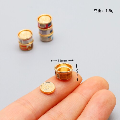 1:12娃娃屋dollhouse迷你仿真模型微缩宠物场景狗粮猫粮罐头逼真