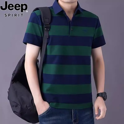 JEEP吉普短袖T恤男纯棉爸爸上衣
