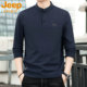 T恤男士 立领polo衫 春秋新款 JEEP吉普长袖 纯棉打底衫 宽松休闲上衣