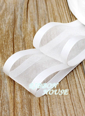 4cm透明宽边雪纱丝带绸带缎带 礼品包装布彩带卷装 9米/卷