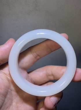 天然高品质新疆和田籽料宽手镯一级白过灯57mm正品带证书全国复检