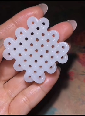 精品新疆和田玉籽料中国结 一级白油性好 玉种糯 温润细腻45*12mm