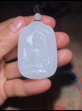 新疆和田玉籽料观音 一级白 温润细腻油性不错的年糕料48*32*14mm