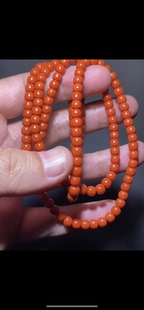 带证书全国复检 5mm正品 天然高品凉山瓦西南红柿子红 老型珠项链4
