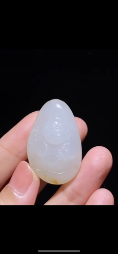 天然精品新疆和田玉籽料弥勒佛38×24×15mm正品带证书二十年老店