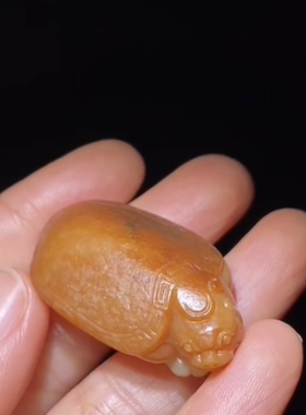 天然精品新疆和田籽料红皮龙龟荣归 满皮毛孔 正品带证书全国复检