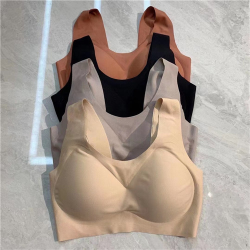 桑蚕丝胸罩 裸感乳胶 超软无痕爆好穿的文胸 背心无钢内衣聚拢
