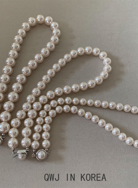 韩国进口feve同款法式大颗粒珍珠项链ins网红博主明星串珠颈链